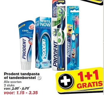 Aanbiedingen Prodent tandpasta of tandenborstel - Prodent - Geldig van 18/02/2015 tot 24/02/2015 bij Hoogvliet