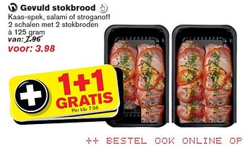 Aanbiedingen Gevuld stokbrood  kaas-spek, salami of stroganoff - Huismerk - Hoogvliet - Geldig van 18/02/2015 tot 24/02/2015 bij Hoogvliet