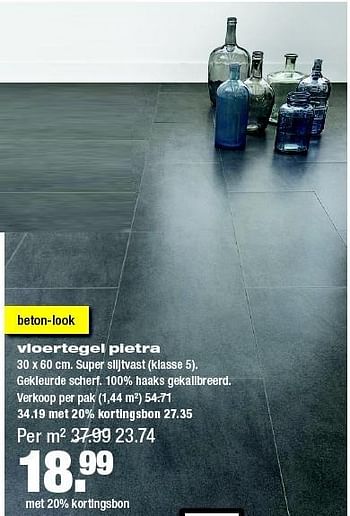 Aanbiedingen Vloertegel pietra - Huismerk - Praxis - Geldig van 16/02/2015 tot 22/02/2015 bij Praxis