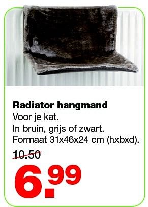 Aanbiedingen Radiator hangmand voor je kat. in bruin, grijs of zwart - Huismerk - Praxis - Geldig van 16/02/2015 tot 22/02/2015 bij Praxis