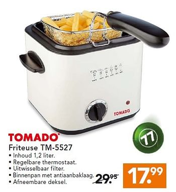 Aanbiedingen Tomado friteuse - Tomado - Geldig van 16/02/2015 tot 25/02/2015 bij Blokker