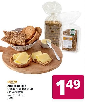 Aanbiedingen Ambachtelijke crackers of beschuit - Korengoud - Geldig van 16/02/2015 tot 22/02/2015 bij Jan Linders