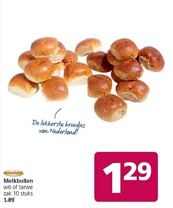 Aanbiedingen Melkbollen wit of tarwe - Korengoud - Geldig van 16/02/2015 tot 22/02/2015 bij Jan Linders