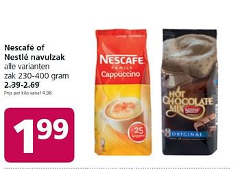 Aanbiedingen Nescafé of nestlé navulzak - Nestlé - Geldig van 16/02/2015 tot 22/02/2015 bij Jan Linders