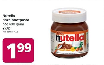 Aanbiedingen Nutella hazelnootpasta - Nutella - Geldig van 16/02/2015 tot 22/02/2015 bij Jan Linders