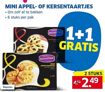 Aanbiedingen Mini appel- of kersentaartjes - Sacristain - Geldig van 16/02/2015 tot 22/02/2015 bij Lidl