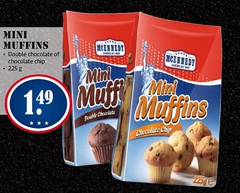 Aanbiedingen Mini muffins double chocolate of chocolate chip - Mcennedy - Geldig van 16/02/2015 tot 22/02/2015 bij Lidl