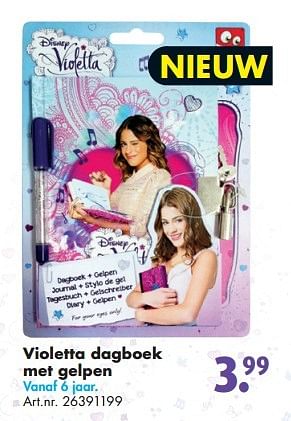Aanbiedingen Violetta dagboek met gelpen - Disney - Geldig van 14/02/2015 tot 01/03/2015 bij Bart Smit