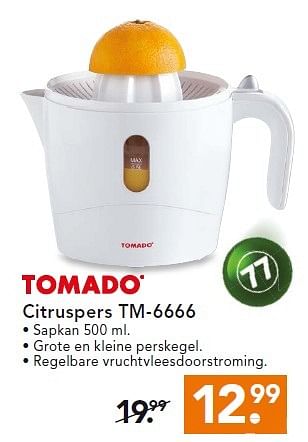 Aanbiedingen Tomado citruspers - Tomado - Geldig van 16/02/2015 tot 25/02/2015 bij Blokker