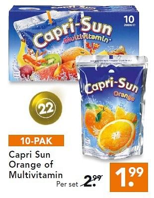 Aanbiedingen Capri sun orange of multivitamin - Capri-Sun - Geldig van 16/02/2015 tot 25/02/2015 bij Blokker
