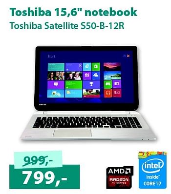 Aanbiedingen Toshiba 15,6`` notebook - Toshiba - Geldig van 13/02/2015 tot 28/02/2015 bij Alternate
