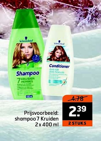 Aanbiedingen Shampoo 7 kruiden - Schwartzkopf - Geldig van 17/02/2015 tot 01/03/2015 bij Trekpleister