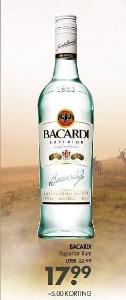 Aanbiedingen Bacardi superior rum - Bacardi - Geldig van 15/02/2015 tot 28/02/2015 bij Mitra