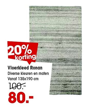 Aanbiedingen Vloerkleed ronan - Huismerk - Kwantum - Geldig van 16/02/2015 tot 01/03/2015 bij Kwantum