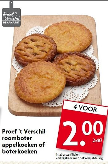 Aanbiedingen Proef `t verschil roomboter appelkoeken of boterkoeken - Huismerk - Deka Markt - Geldig van 22/02/2015 tot 28/02/2015 bij Deka Markt