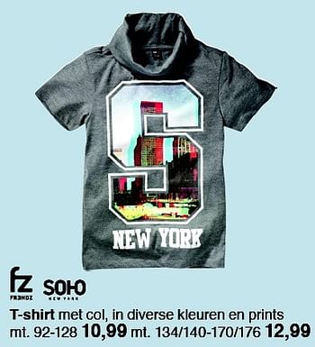 Aanbiedingen T-shirt - Soho New York - Geldig van 16/02/2015 tot 01/03/2015 bij Vroom & Dreesman