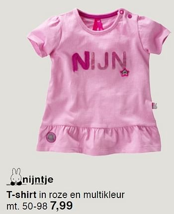Aanbiedingen T-shirt in roze en multikleur - Nijntje - Geldig van 16/02/2015 tot 01/03/2015 bij Vroom & Dreesman