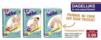 Aanbiedingen Probeerpack luiers - Bebino - Geldig van 25/02/2015 tot 03/03/2015 bij Aldi