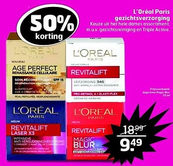 Aanbiedingen L`oréal paris gezichtsverzorging - L'Oreal Paris - Geldig van 24/02/2015 tot 01/03/2015 bij Trekpleister