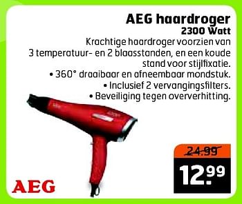 Aanbiedingen Aeg haardroger - AEG - Geldig van 24/02/2015 tot 01/03/2015 bij Trekpleister