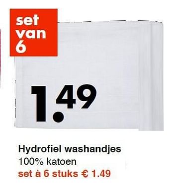 Aanbiedingen Hydrofiel washandjes - Huismerk - Wibra - Geldig van 23/02/2015 tot 04/03/2015 bij Wibra