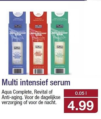 Aanbiedingen Multi intensief serum aqua complete, revital of anti-aging - Biocura - Geldig van 25/02/2015 tot 03/03/2015 bij Aldi