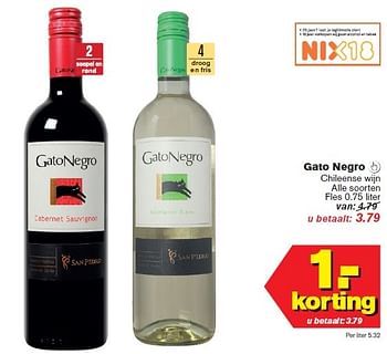 Aanbiedingen Gato negro  - Witte wijnen - Geldig van 25/02/2015 tot 03/03/2015 bij Hoogvliet