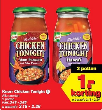 Aanbiedingen Knorr chicken tonight  - Knorr - Geldig van 25/02/2015 tot 03/03/2015 bij Hoogvliet