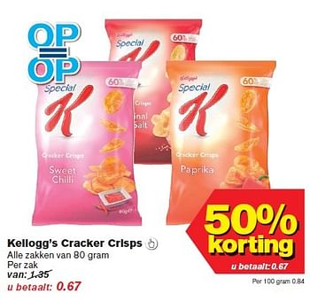 Aanbiedingen Kellogg`s cracker crisps - Kellogg's - Geldig van 25/02/2015 tot 03/03/2015 bij Hoogvliet