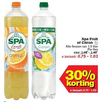 Aanbiedingen Spa fruit of citron - Spa - Geldig van 25/02/2015 tot 03/03/2015 bij Hoogvliet
