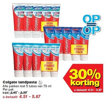 Aanbiedingen Colgate tandpasta  - Colgate - Geldig van 25/02/2015 tot 03/03/2015 bij Hoogvliet