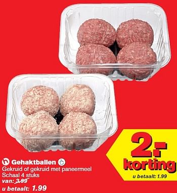 Aanbiedingen Gehaktballen  gekruid of gekruid met paneermeel - Huismerk - Hoogvliet - Geldig van 25/02/2015 tot 03/03/2015 bij Hoogvliet