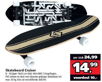 Aanbiedingen Skateboard cruiser - Huismerk - Intertoys - Geldig van 22/02/2015 tot 05/03/2015 bij Intertoys