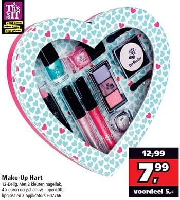 Aanbiedingen Make-up hart - This is it - Geldig van 22/02/2015 tot 05/03/2015 bij Intertoys
