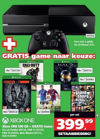 Aanbiedingen Xbox one 500 gb + gratis game - Huismerk - Intertoys - Geldig van 22/02/2015 tot 05/03/2015 bij Intertoys