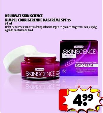 Aanbiedingen Kruidvat skin science rimpel corrigerende dagcrème spf 15 - Huismerk - Kruidvat - Geldig van 24/02/2015 tot 08/03/2015 bij Kruidvat