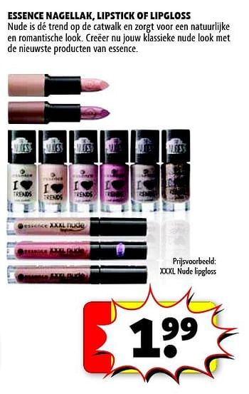 Aanbiedingen Essence nagellak, lipstick of lipgloss - Essence - Geldig van 24/02/2015 tot 08/03/2015 bij Kruidvat