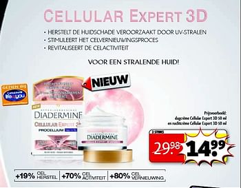 Aanbiedingen Dagcrème cellular expert 3d en nachtcrème cellular expert 3d - Diadermine - Geldig van 24/02/2015 tot 08/03/2015 bij Kruidvat
