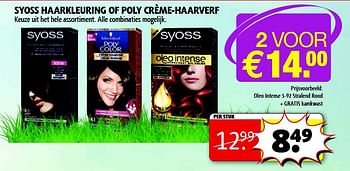 Aanbiedingen Syoss haarkleuring of poly crème-haarverf - Syoss - Geldig van 24/02/2015 tot 08/03/2015 bij Kruidvat