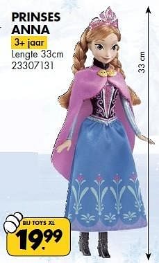 Aanbiedingen Prinses anna - Disney  Frozen - Geldig van 21/02/2015 tot 08/03/2015 bij Toys XL