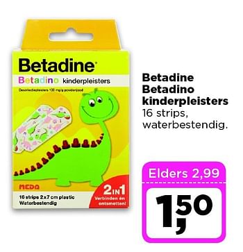 Aanbiedingen Betadine betadino kinderpleisters - Betadine - Geldig van 24/02/2015 tot 02/03/2015 bij Dirx Drogisterijen