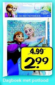 Aanbiedingen Dagboek met potlood - Disney  Frozen - Geldig van 25/02/2015 tot 15/03/2015 bij Boekenvoordeel