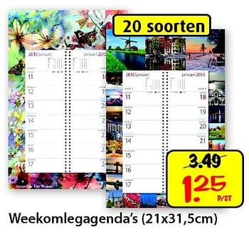 Aanbiedingen Weekomlegagenda`s - Huismerk - Boekenvoordeel - Geldig van 25/02/2015 tot 15/03/2015 bij Boekenvoordeel