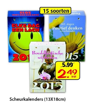 Aanbiedingen Scheurkalenders - Huismerk - Boekenvoordeel - Geldig van 25/02/2015 tot 15/03/2015 bij Boekenvoordeel