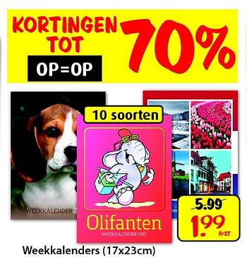 Aanbiedingen Weekkalenders - Huismerk - Boekenvoordeel - Geldig van 25/02/2015 tot 15/03/2015 bij Boekenvoordeel