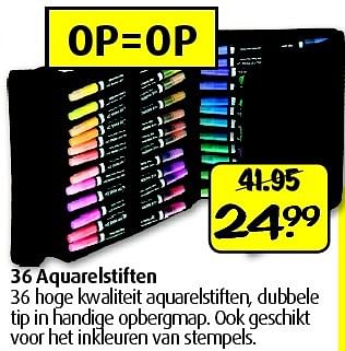 Aanbiedingen 36 aquarelstiften 36 hoge kwaliteit aquarelstiften - Huismerk - Boekenvoordeel - Geldig van 25/02/2015 tot 15/03/2015 bij Boekenvoordeel