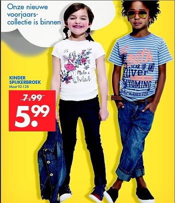 Aanbiedingen Kinder spijkerbroek - Huismerk - Zeeman  - Geldig van 28/02/2015 tot 14/03/2015 bij Zeeman