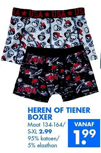 Aanbiedingen Heren of tiener boxer - Huismerk - Zeeman  - Geldig van 28/02/2015 tot 14/03/2015 bij Zeeman