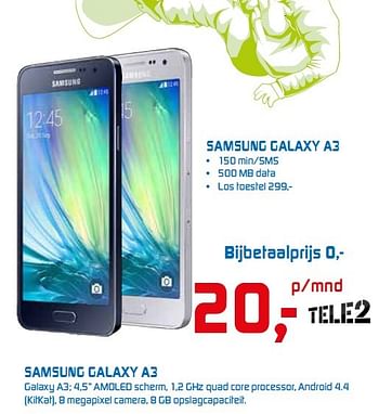 Aanbiedingen Samsung galaxy a3 - Samsung - Geldig van 23/02/2015 tot 08/03/2015 bij BCC