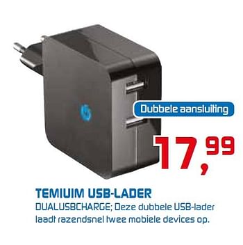 Aanbiedingen Temiuim usb-lader - Huismerk - BCC - Geldig van 23/02/2015 tot 08/03/2015 bij BCC